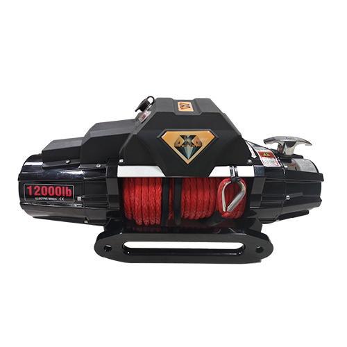 Off road 4x4 electric winch SC12.0WEX winch black with red synthetic