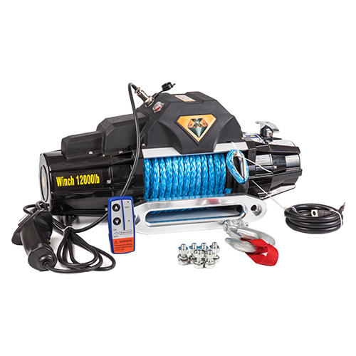 Off road high pulling force SC12.0WEX winch black with blue synthetic