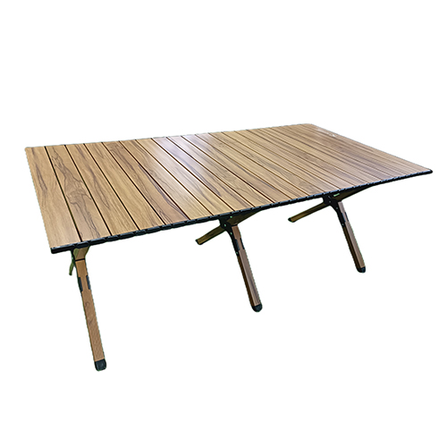 Egg roll camping table woodgrain 120